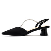 Women's Chain Chunky Low-cut Mid-mouth Round Toe