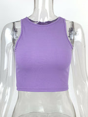 Slim Fit Cropped Cotton Rib Camisole