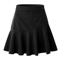Solid Color Corduroy Zipper Skirt High Waist Pleated Skirt Temu