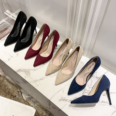 Women's Black High Stiletto Versatile Goddess Heels