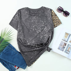Short Sleeved T shirt Citizen Loose Western Print Simple Tops