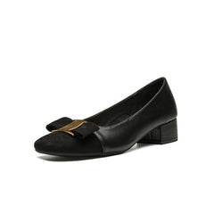 Women's Pumps Metal Buckle Square Toe
