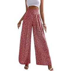 Floral Casual Pants Trousers Loose Printing Waist Tightening