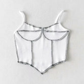 Elastic Triangle Hem Sling Open Line Stitching Irregular Asymmetric Chest Line Three-Dimensional Vest