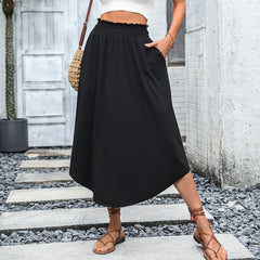 Skirt High Waist Casual Pocket