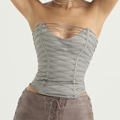 Sweet Spicy Slim Fit Rückenfreies Tube Top Kurzes Top