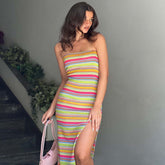 Robe imprimée sans manches à haut tube