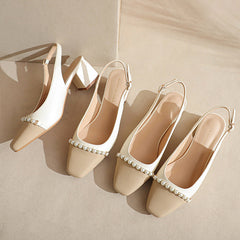 Damen Sandalen mit geschlossener Zehenpartie, Vordertasche und leerer Farbe auf der Rückseite