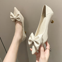 Women's Low-cut High Korean Bow Stiletto