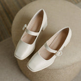 Women's Mary Jane Square Toe Chunky