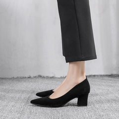 Women's Civil Servant Interview Black High Pointed Toe