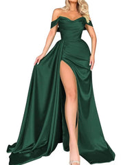 Cocktailkleid mit hohem Schlitz und schulterfreiem, schlankmachendem Party-Abendkleid