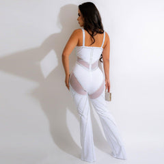 See through Rhinestone Jumpsuit