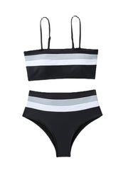 Bikini-Set mit Streifen in verschiedenen Farben, Badeanzug