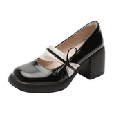 Escarpins à talons épais et nœud vintage pour femme