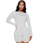 Thread round Neck Stitching Line Casual Sports Romper