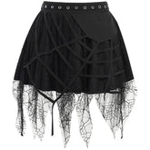 Skirt Gothic Punk Spider Web Tassel Mini Skirt Hallowen Gothic Skirt