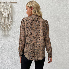 Long Sleeve Leopard-Print Shirt