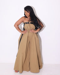 Wearable off Shoulder Wide Leg Jumpsuit With Belt