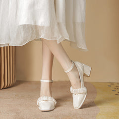 Women's Mary Jane Square Toe Chunky High