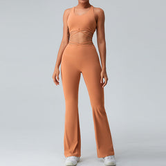 Pantalon large de yoga pour exercices de yoga, sensation de peau nue, sous-vêtements d'exercice pour le dos, costume de fitness