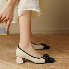 Mary Jane Pumps mit quadratischer Zehenpartie und klobigen Absätzen für Damen