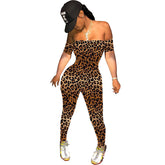 Damen-Overall mit Tube-Top, bedruckt, einfarbig, kurzärmelig, Hose