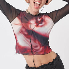 T-Shirt mit Rundhalsausschnitt und schmaler Passform in Kontrastfarben