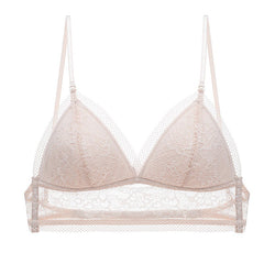 Bralette Französischer U-förmiger Beauty-Back-Unterwäsche-BH, drahtlos, dünn, unsichtbar, rückenfrei, Spitzen-Triangel-Cup-BH