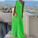 Robe de cocktail élégante à une épaule et robe longue