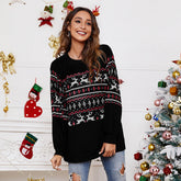 Christmas Printing Stitching Loose Casual T-shirt