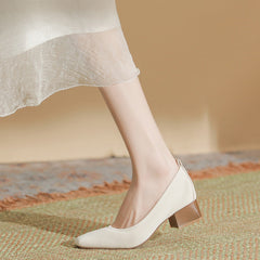 Women's Pad Square Toe High Commuter Office Heels