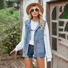 Loose Denim Waistcoat Vest Casual Vest