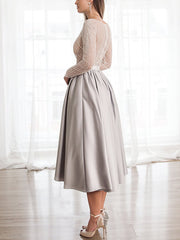 Maxi Dress Embroidered Wide Hem Long Sleeve Dress