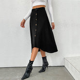 Wear Solid Skirt Mid Length
