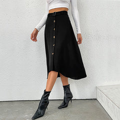 Wear Solid Skirt Mid Length