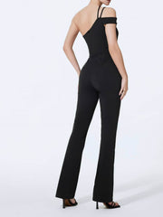 Jumpsuit Hose Enge Taille Drapieren Schwarze Camisole Hose High End Jumpsuit Eng