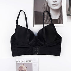 Soutien-gorge push-up fin bonnet C avec anneau en acier, maintien de la poitrine, haut tube anti-exposition