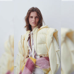 Einfarbiger ärmelloser Kapuzen-Reißverschluss mit Schnürung, Thermo-Fleece und Baumwollwattierung