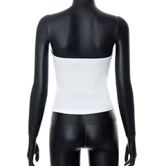 Pull uni sans manches à épaules dénudées, haut tube simple et décontracté