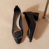 Women's Chunky Mid Square Toe Low