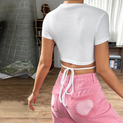 Ultra Short Cropped Cropped Sports T shirt Top