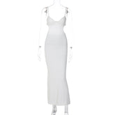 Backless Hollow Out Cutout Out Maxi Dress Strap Slim Dress