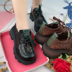 Women's Pumps Rubber Bottom Deep Mouth Middle Square Heels