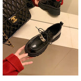 Women's British Style Lace Plus Pumps Chunky Heels