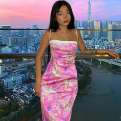 Sanftes, elegantes Unterkleid mit schmaler Brustpartie und Print
