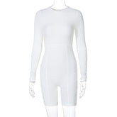 Tight Fitting Solid Color Knitted Slim Sports Yoga Jumpsuit