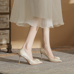 Women's French High Stiletto Bridal Flower Wedding Heels