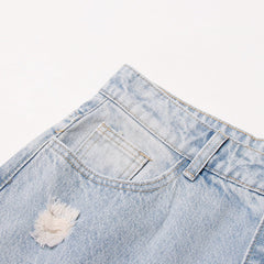 Pantalon droit taille haute déchiré BrJeans