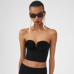 Dreidimensionales florales Tube-Top, elastische Bandage-Weste, 3D-Dekoration